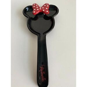 Disney Kitchen Minnie Mouse Figure Spoon Rest  Ceramic Red Black Bow New